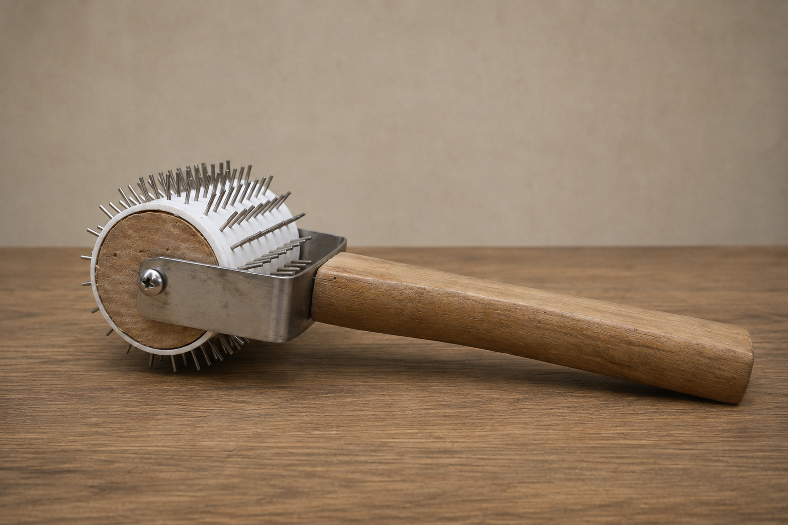 Uncapping roller with wooden handle